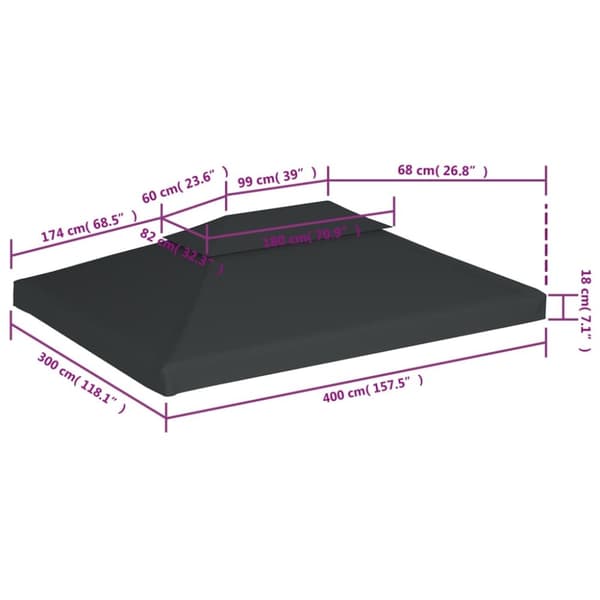 Katosten & huvimajojen irtokatot - Living Kaksikerroksinen huvimajan katto 310 g / m² 4x3 m antrasiitti