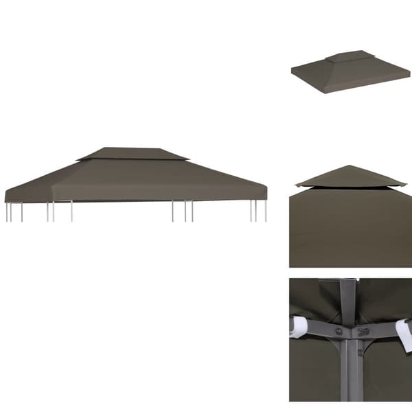 Tak till partytält & lusthus - Living Paviljongtak med ventilering 310 g/m² 4x3 m taupe