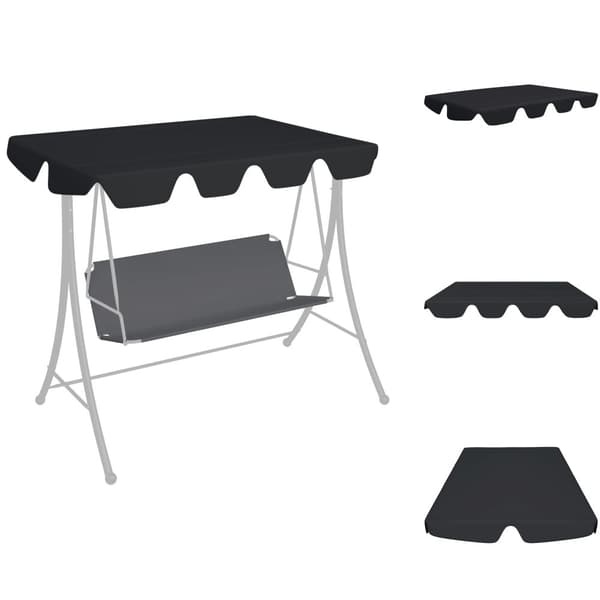 Festtelte & havepavilloner – tage - Living baldakin til havegynge 150/130x105/70 cm sort