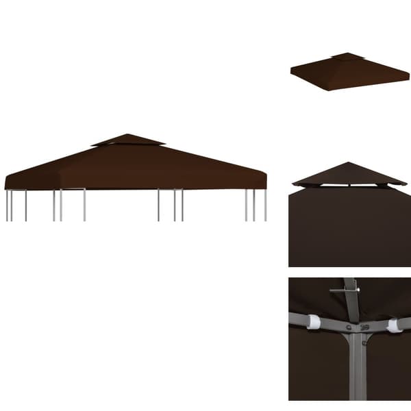 Festtelte & havepavilloner – tage - Living pavillontopdække 2 niveauer 3x3 m 310 g/m² brun