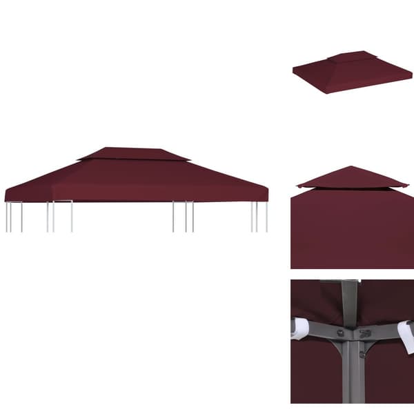 Tak till partytält & lusthus - Living Paviljongtak med ventilering 310 g/m² 4x3 m vinröd