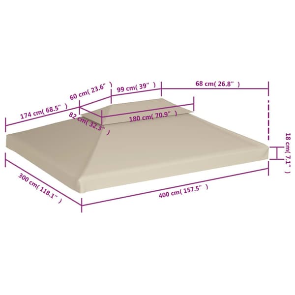 Katosten & huvimajojen irtokatot - Living Huvimajan vaihtokatto 310 g/m² Beige 3 x 4 m