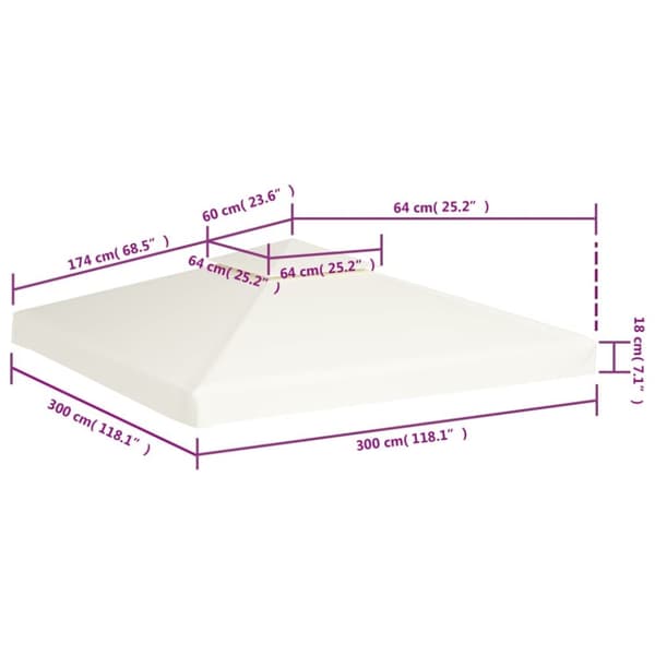 Katosten & huvimajojen irtokatot - Living Huvimajan vaihtokatto 310 g/m² Kermanvalkoinen 3 x 3 m