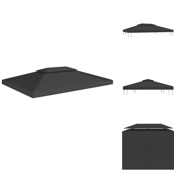 Tak till partytält & lusthus - Living Paviljongtak med ventilering 310 g/m² 4x3 m svart