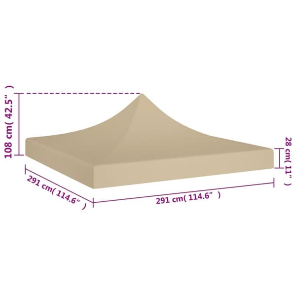Tak till partytält & lusthus - Living Tak till partytält 3x3 m beige 270 g/m²