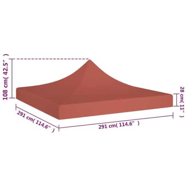Katosten & huvimajojen irtokatot - Living Juhlateltan katto 3x3 m terrakotta 270 g/m²