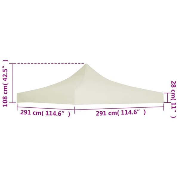 Festtelte & havepavilloner – tage - Living tag til festtelt 3x3 m cremefarvet