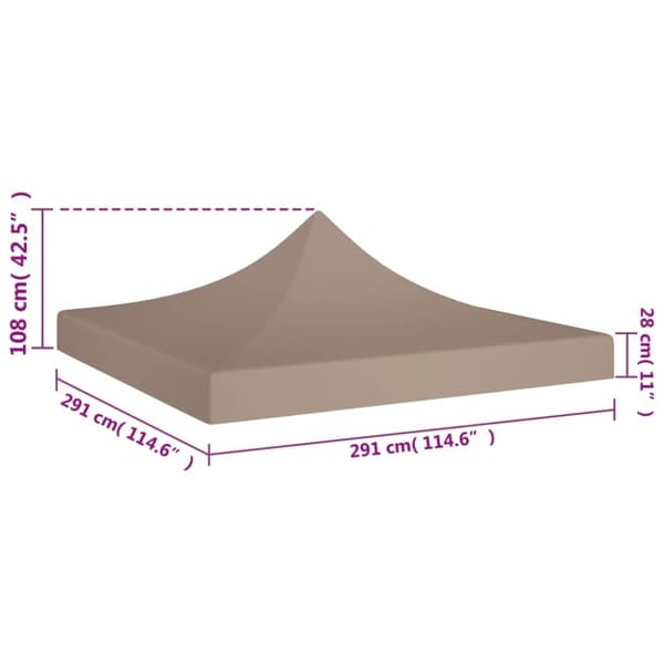 Katosten & huvimajojen irtokatot - Living Juhlateltan katto 3x3 m harmaanruskea 270 g/m²