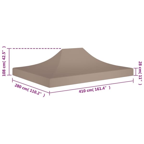 Katosten & huvimajojen irtokatot - Living Juhlateltan katto 4x3 m harmaanruskea 270 g/m²
