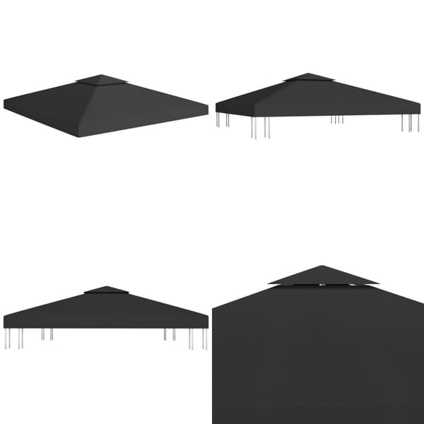 Paviljongtak med ventilering 310 g/m² 3x3 m svart - Paviljong - Paviljonger - Home & Living