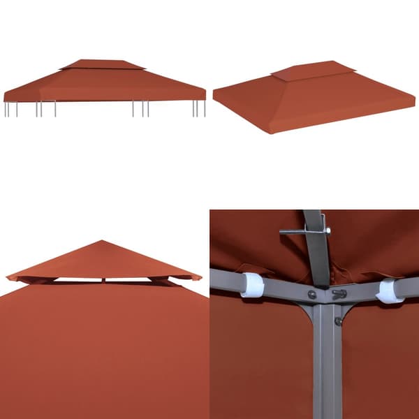 Pavillontopdække 2 niveauer 4x3 m 310 g/m² terrakotta - Pavillontopdække - Pavillontopdækker - Home & Living