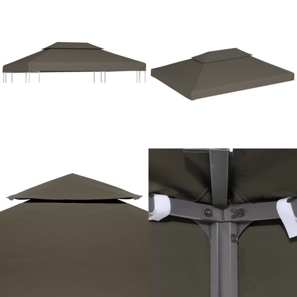 Paviljongtak med ventilering 310 g/m² 4x3 m taupe - Paviljong - Paviljonger - Home & Living