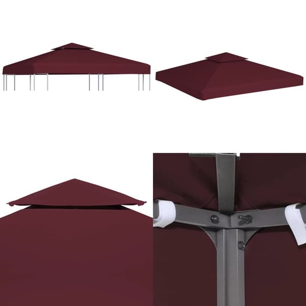 Paviljongtak med ventilering 310 g/m² 3x3 m vinröd - Paviljong - Paviljonger - Home & Living
