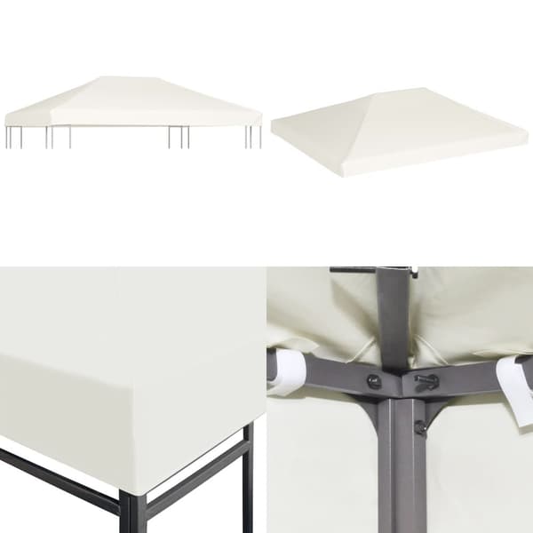 Pavillontopdække 310 g/m² 4 x 3 m cremehvid - Pavillontopdække - Pavillontopdækker - Home & Living