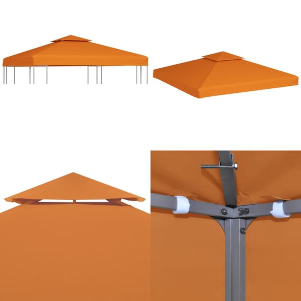Huvimajan vaihtokatto 3 x 3 m kangas 310 g/m² oranssi - Paviljonki - Paviljongit - Home & Living