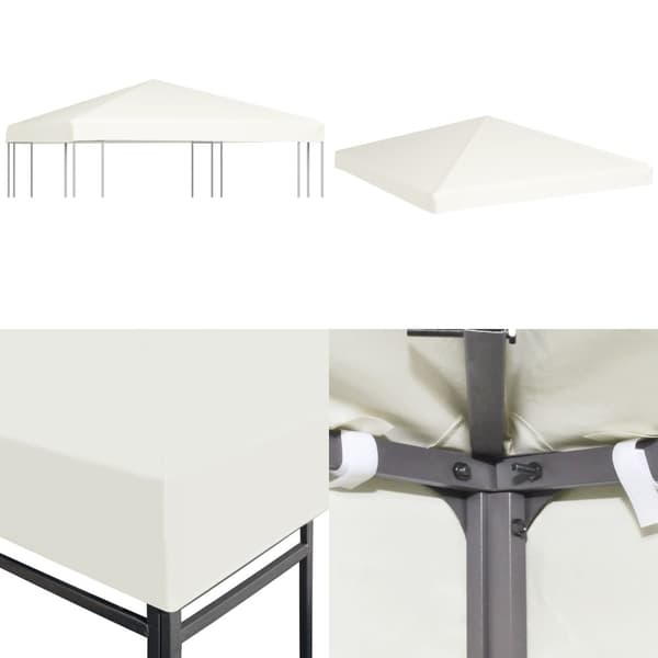Pavillontopdække 310 g/m² 3 x 3 m cremehvid - Pavillontopdække - Pavillontopdækker - Home & Living