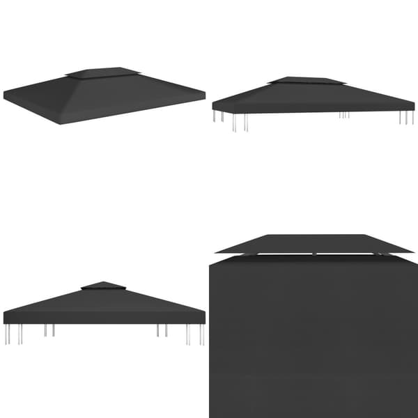Pavillontopdække i 2 lag 310 g/m² 4x3 m sort - Pavillontopdække - Pavillontopdækker - Home & Living