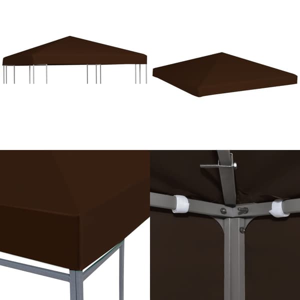 Pavillontopdække 310 g/m² 3 x 3 m brun - Pavillontopdække - Pavillontopdækker - Home & Living