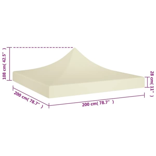 Tak till partytält 2x2 m gräddvit 270 g/m² - Tak Tält - Tak Partytält - Home & Living