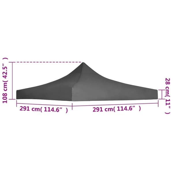 Juhlateltan katto 3x3 m antrasiitti - Juhlateltan Katto - Juhlateltan Katot - Home & Living
