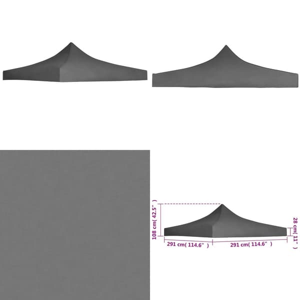 Juhlateltan katto 3x3 m antrasiitti - Juhlateltan Katto - Juhlateltan Katot - Home & Living