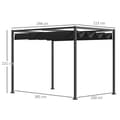 Pikkukuva 3 / 11: Rootz Sun Protection Pergola - Puutarhakatos - Ulkopaviljonki - Metallirunko - Jatkettava katto - UV-suojattu kansi - 298cm x 213cm x 221cm