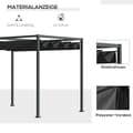 Pikkukuva 4 / 11: Rootz Sun Protection Pergola - Puutarhakatos - Ulkopaviljonki - Metallirunko - Jatkettava katto - UV-suojattu kansi - 298cm x 213cm x 221cm