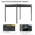 Pikkukuva 5 / 11: Rootz Sun Protection Pergola - Puutarhakatos - Ulkopaviljonki - Metallirunko - Jatkettava katto - UV-suojattu kansi - 298cm x 213cm x 221cm