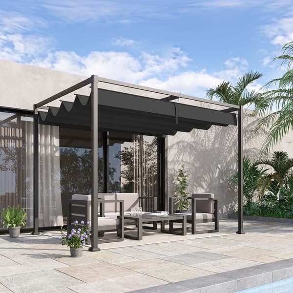Rootz Sun Protection Pergola - Puutarhakatos - Ulkopaviljonki - Metallirunko - Jatkettava katto - UV-suojattu kansi - 298cm x 213cm x 221cm