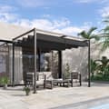 Pikkukuva 2 / 11: Rootz Sun Protection Pergola - Puutarhakatos - Ulkopaviljonki - Metallirunko - Jatkettava katto - UV-suojattu kansi - 298cm x 213cm x 221cm