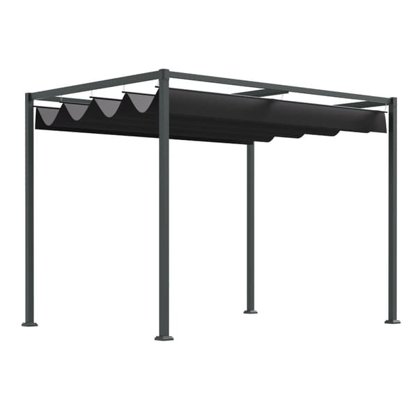 Rootz Sun Protection Pergola - Puutarhakatos - Ulkopaviljonki - Metallirunko - Jatkettava katto - UV-suojattu kansi - 298cm x 213cm x 221cm