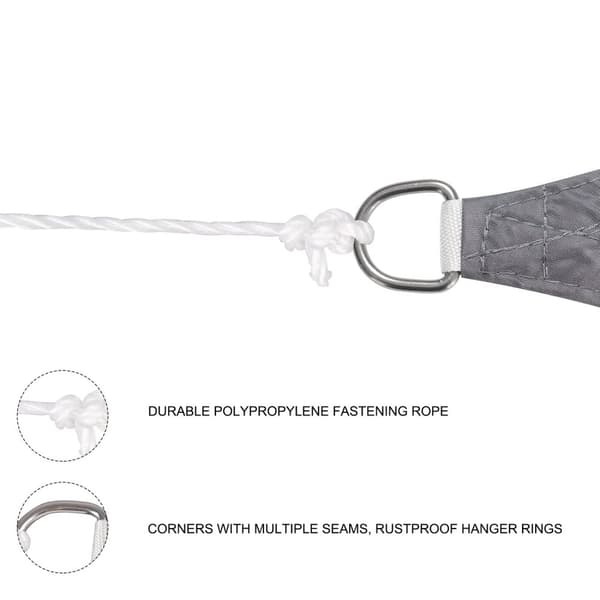 Rootz Sun Sail - Skärmtak - UV-skydd - Utomhusskydd - Trädgårdsmarkis - Uteplatsskärm - Grå - 3x3x4,25m