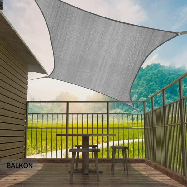 Rootz Triangular Sun Sail - Varjostin - Aurinkovarjosuoja - UV-suoja - Ulkopeite - Pation markiisi - Puutarhaseinä - Harmaa - 3x3x4,25m