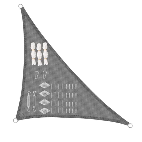Rootz Triangular Sun Sail - Varjostin - Aurinkovarjosuoja - UV-suoja - Ulkopeite - Pation markiisi - Puutarhaseinä - Harmaa - 3x3x4,25m