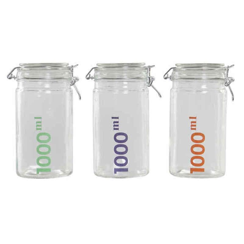 Burk DKD Home Decor Glas Järn Loft (3 pcs) (10 x 12.5 x 20.3 cm)