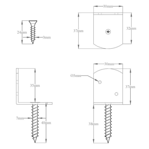 vidaXL beslag til hegnspanel 4 stk. L-formet galvaniseret metal