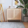 Miniatyrbild 3 av 7: vidaXL Skåpluckor lamelldesign 2 st 61,5x39,4 cm massiv furu