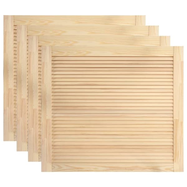 vidaXL Skåpluckor lamelldesign 4 st 39,5x49,4 cm massiv furu