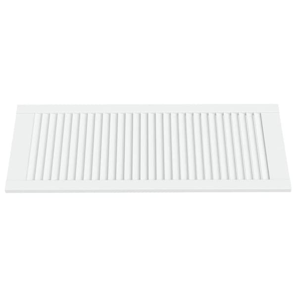 vidaXL Skåplucka lamelldesign vit 99,3x39,4 cm massiv furu