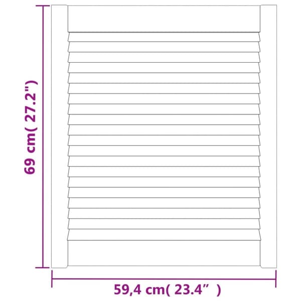 vidaXL Skåpluckor lamelldesign 4 st 69x59,4 cm massiv furu