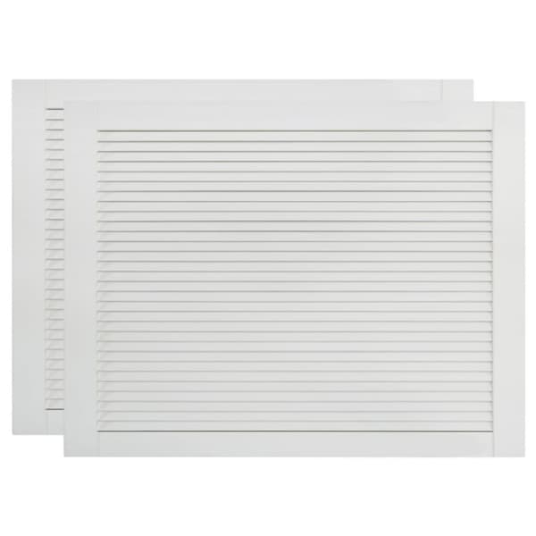 vidaXL Skåpluckor lamelldesign 2 st vit 39,5x59,4 cm massiv furu