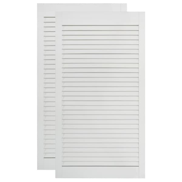vidaXL Kaapin ovet sälemuotoilu 2 kpl valk. 99,3x39,4 cm täysi mänty