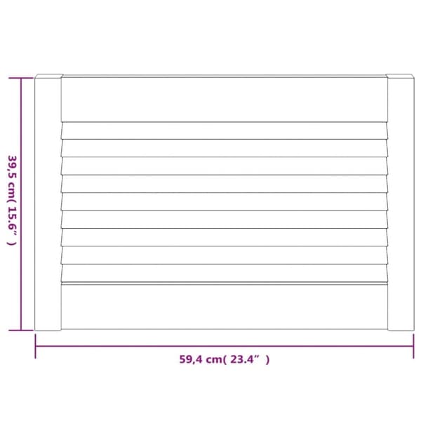 vidaXL Skåplucka lamelldesign 39,5x59,4 cm massiv furu