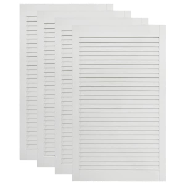 vidaXL Skåpluckor lamelldesign 4 st vit 99,3x49,4 cm massiv furu