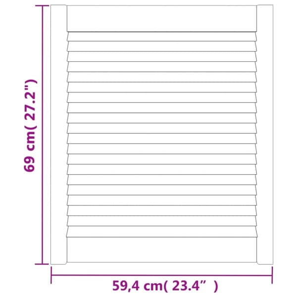 vidaXL Skåpluckor lamelldesign 4 st vit 69x59,4 cm massiv furu