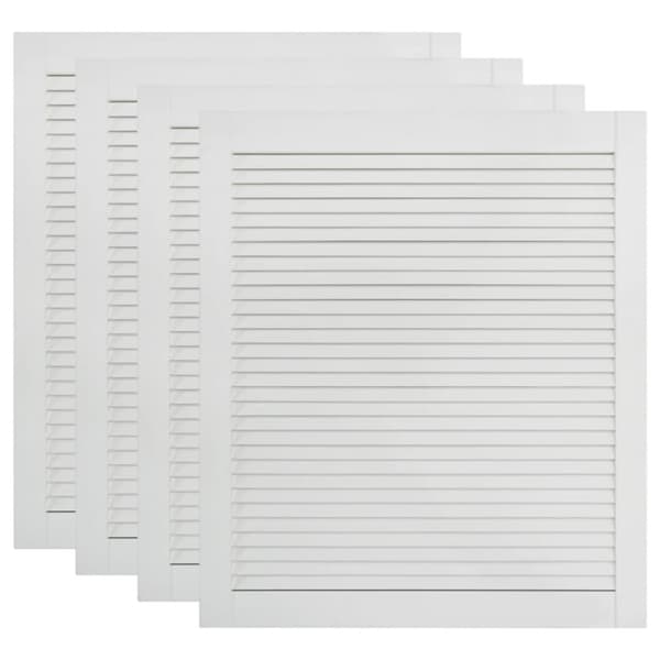 vidaXL Skåpluckor lamelldesign 4 st vit 69x59,4 cm massiv furu