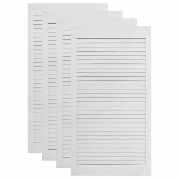 vidaXL Skåpluckor lamelldesign 4 st vit 99,3x39,4 cm massiv furu