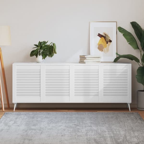 vidaXL Skåpluckor lamelldesign 4 st vit 61,5x49,4 cm massiv furu