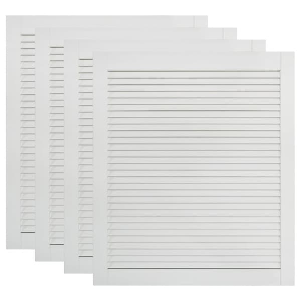 vidaXL Skåpluckor lamelldesign 4 st vit 61,5x49,4 cm massiv furu