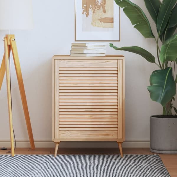 vidaXL Skåplucka lamelldesign 69x59,4 cm massiv furu